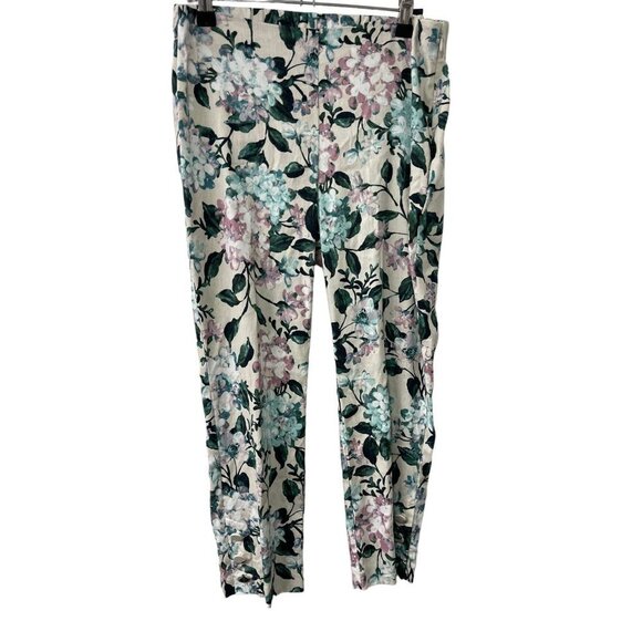 J. Jill Linen Stretch Floral Crop Pants Size Petite XS - Picture 2 of 7